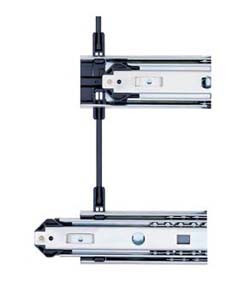 Interlocking Ball Bearing Slide, Accuride C3641/3642, overtravel, full extension, steel, zinc-plated, 18"
