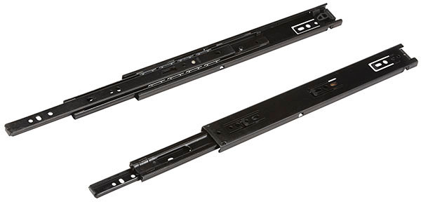 Ball Bearing Slide, Accuride CB3732, full extension, steel, zinc-plated black, 100 lbs, 12"