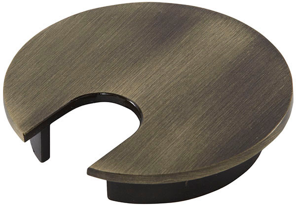 Cable Grommet, zinc, brushed bronze, 63mm, 21mm x 29mm