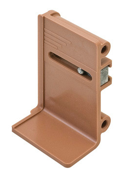 Inset Drawer Bracket, undermount slide, plastic brown