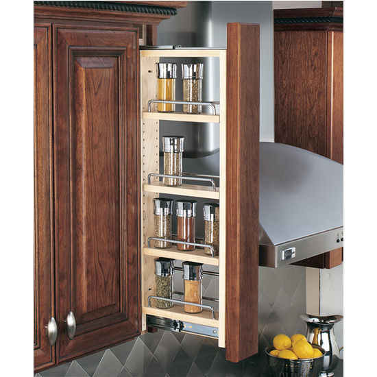 Filler Pullout Organizer with Wood Adjustable Shelves Wall Accessories