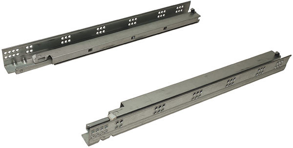Concealed undermount, soft & silent, full extension, steel, zinc-plated, 75 pounds, 21"