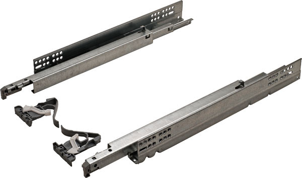 Salice Concealed Undermount Slide, A7555/229, soft and silent, full extension, steel zinc-plated, 75lbs., 229mm
