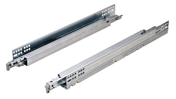 Salice Concealed Undermount Slide, push, A7557/457, full extension, steel, zinc plated, 75lbs., 457mm