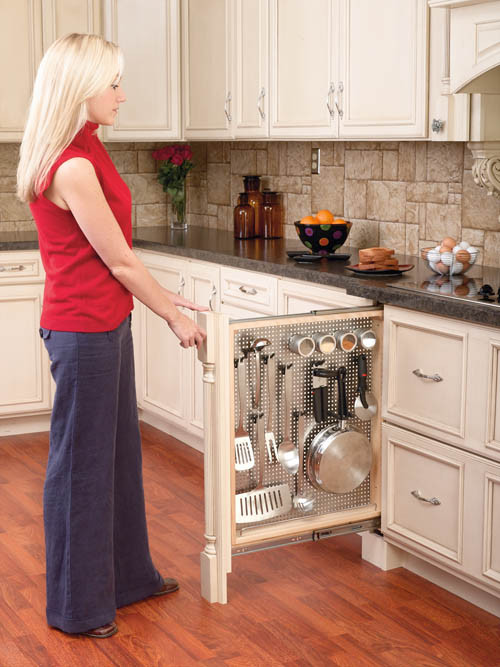 Filler Pullout Organizer with Stainless Panel Sink & Base Accessories