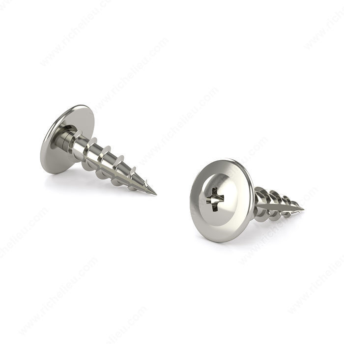 1000 Nickel-Plated Wood Screw, Modified Truss Head, Phillips Drive, Coarse Thread, Type 17 Point, Nickel plated self- drilling installation screw,