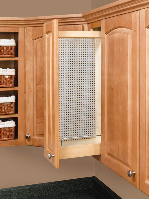 Cabinet Pullout Organizer with Stainless Panel Wall Accessories