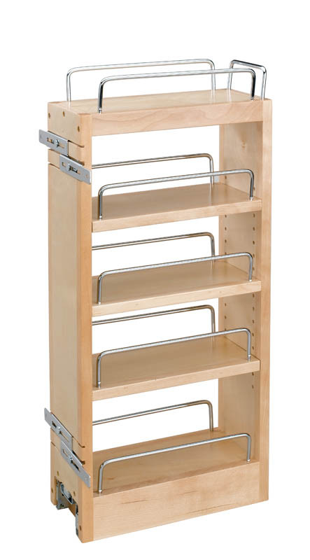 Cabinet Pullout Hood Organizer with Wood Adjustable Shelves Wall Accessories