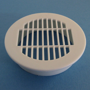 Round Vent Grill White 2-1/2", Bag of 1