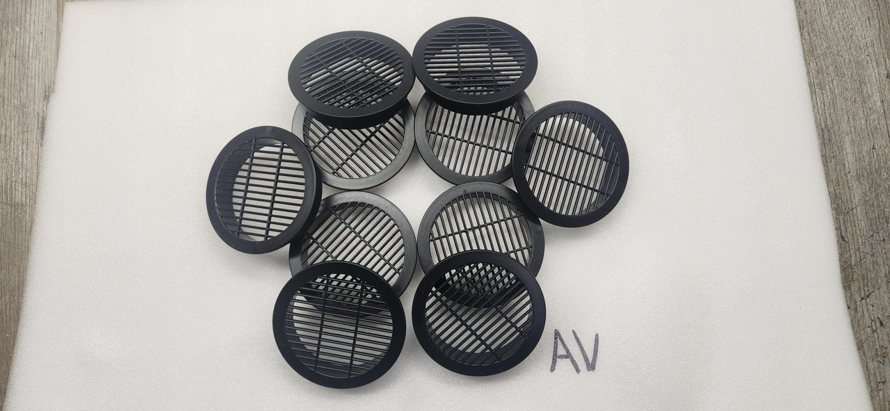 Round Vent Grill Black 3", Bag of 1
