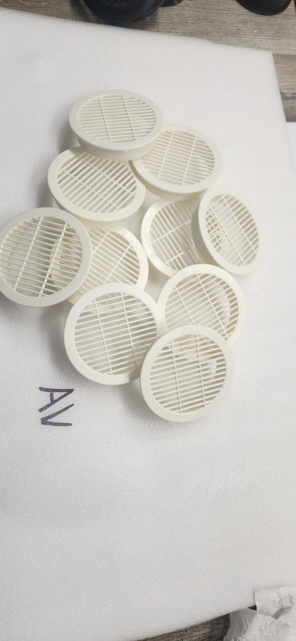 Round Vent Grill White 3", Bag of 1
