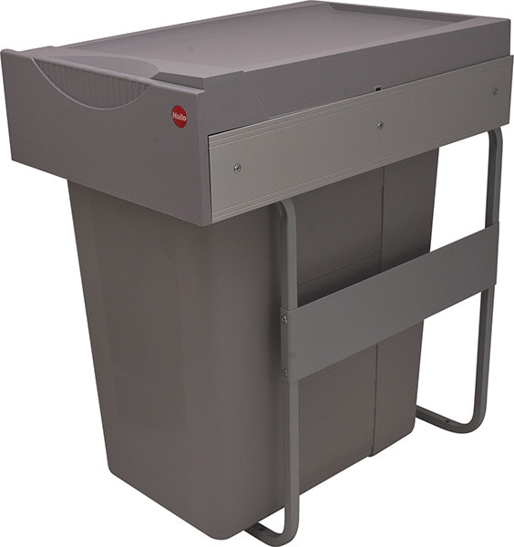 Trash Can Easy Cargo, bottom mounted, plastic, gray, 40liters