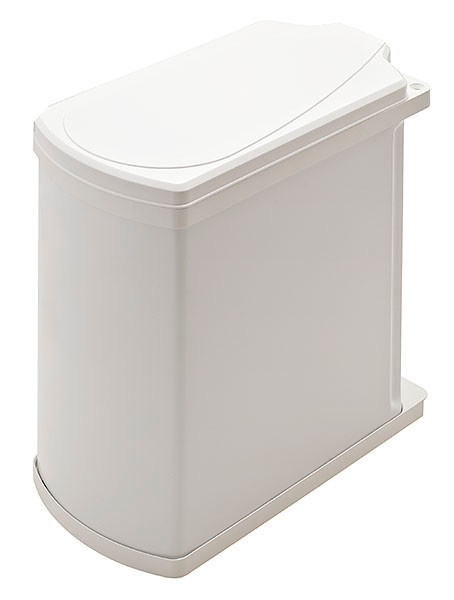 Trash Can Uno, hinged, steel, white, 18liters