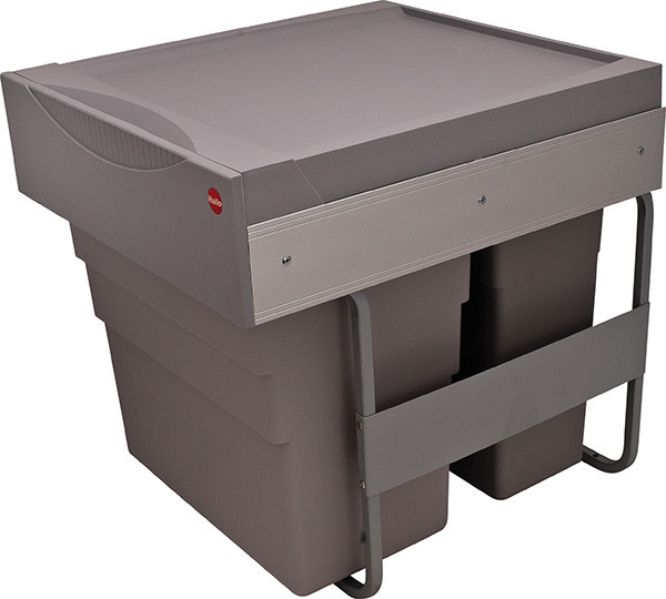 Halo Trash Can Easy Cargo, bottom mounted, plastic, gray, 30liters and 19liters