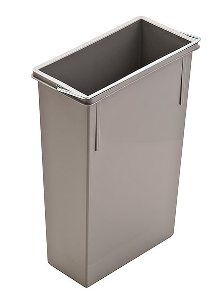 Replacement bin, plastic, gray, 7 liters