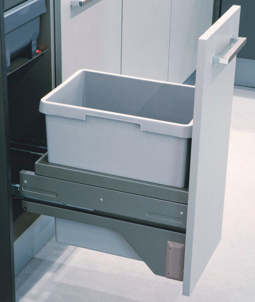 Trash Can Euro Cargo 30 S, gray, soft-close, 30 liter bin