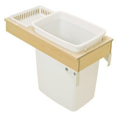 Trash Can, with soft close, side mount, single, maple, 11 7/8" x 22.5" x 3 1/2"