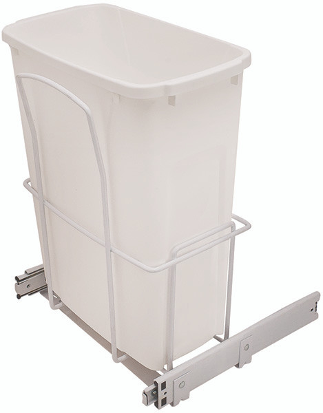 KV PSW15-1-20WH Trash Can, single, bottom mounted, 20 quart, steel, white