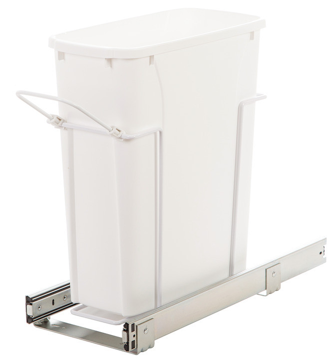 KV PSW15-1-35WH  KV - Waste Bin Pull-Out, Bottom Mount, Single, Ball Bearing Precision Slide with Overtravel