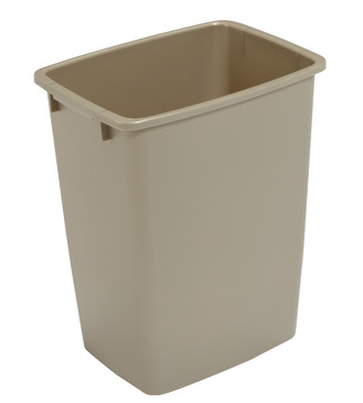 Trash Can, 36 quart, plastic, champagne