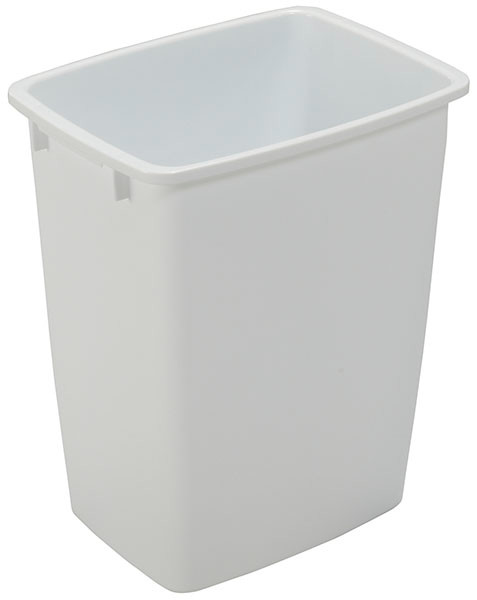 Trash Can, 36 quart, plastic, white