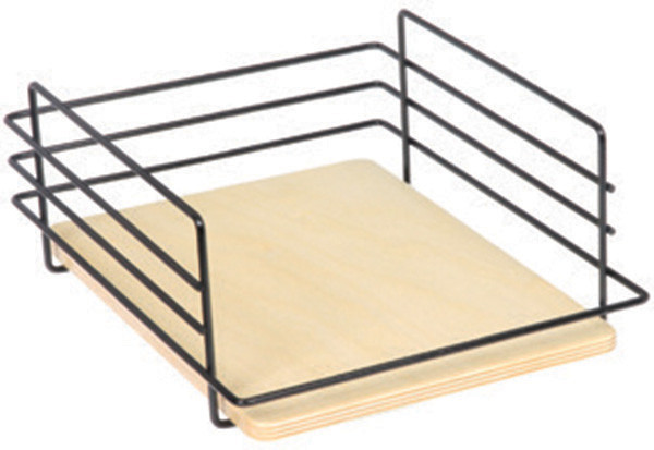Basket, for appliance lift, steel, black/maple, 9 7/8" x 4 7/8" x 12 7/8"