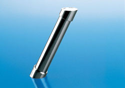 Console, steel, matt nickel, slanted for glass 50mm