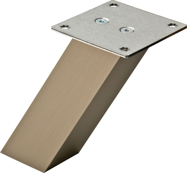 Bar Console, aluminum, square sloped 170mm, stainless steel effect