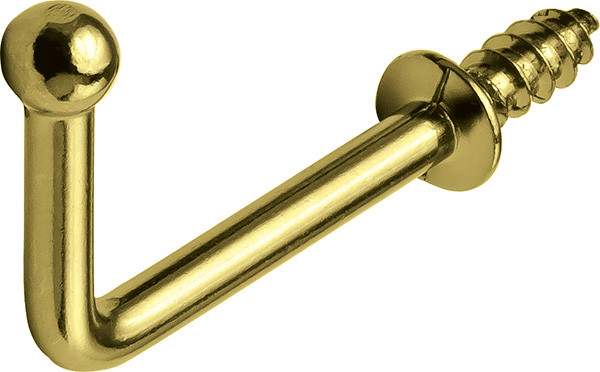 Hook, steel, brass-plated, 38mm x 25mm x 4mm 353/510.86.801/0.3z