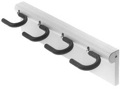 Broom Holder, plastic, white / steel, nickel-plated