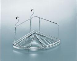 Corner Shelf, steel, polished chrome