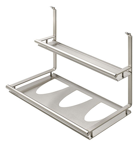 Wine & for Glass Rack, steel, stainless steel / matt nickel, 380mm