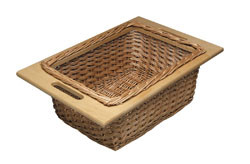 Basket Wicker, beech, 363 x 540 x 200mm