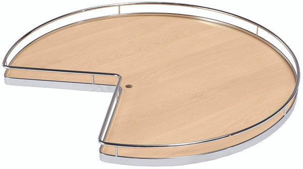 3/4 Round Shelf Set, with pre-mounted bearing, arena, steel, chrome / maple, 32" (1 set = 2 trays)