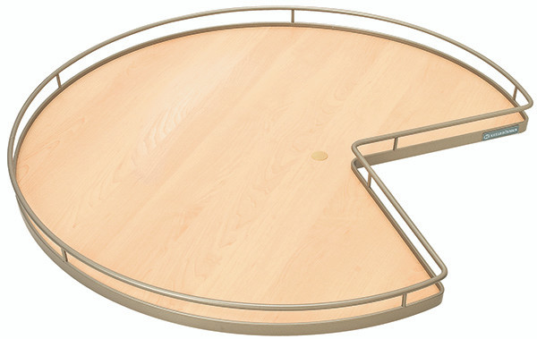 3/4 Round Shelf Set, with pre-mounted bearing, Arena, steel, champagne / maple, 32" (1 set = 2 trays)