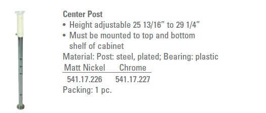 Post, steel, matt nickel, 25 13/16" - 29 1/4", adjustable