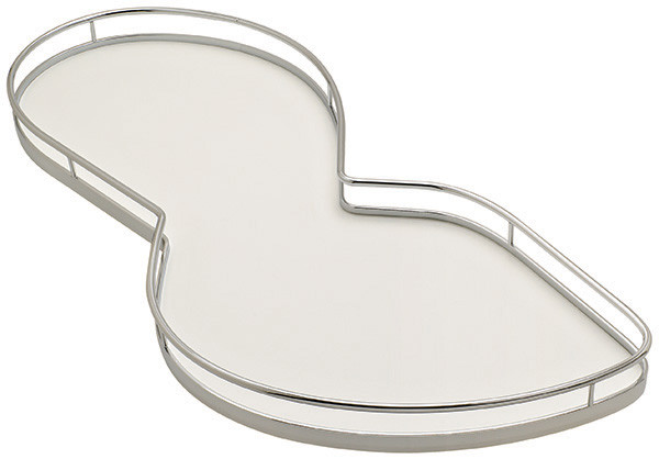 LeMans II Set, Arena, left, chrome / white, adjustable post, 25kg per tray (set includes: 2-60'er trays and post)
