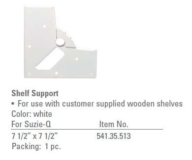 Support for Wood Shelf, steel, white, 190mm