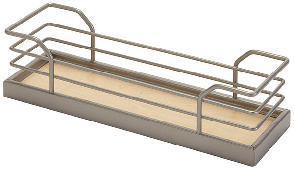 Tray Set, Arena, steel, champagne / maple, 5" x 9 7/8" x 2 3/4" (1 set = 2 trays)