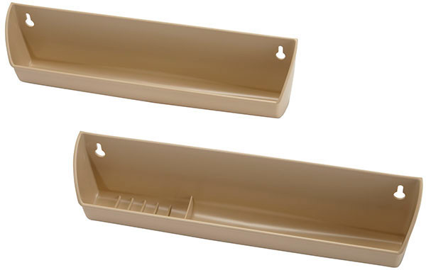 Sink Tilt-out Tray Set, with hinges, plastic, maple, 14" x 2 3/16" x 3 7/8"