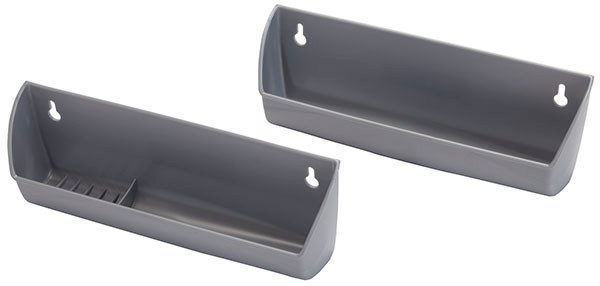 Sink Tilt-out Tray Set, with hinges, plastic, silver, 11" x 2 3/16" x 3 7/8"