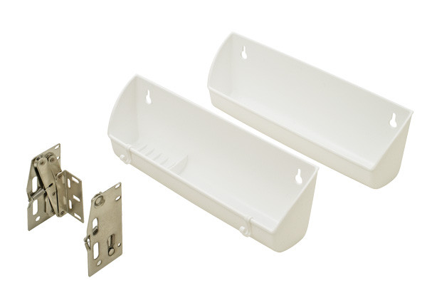 Sink Tilt-out Tray Set, with hinges, plastic, white, 14" x 2 3/16" x 3 7/8"
