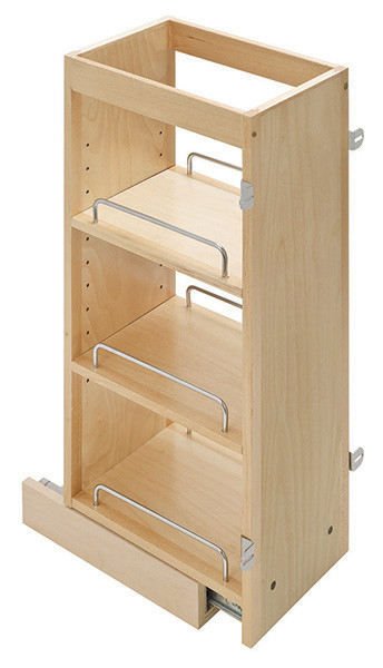 Wall Pull-out, with adjustable shelves, maple, soft close, 24.5" x 7.875" X 10.5"