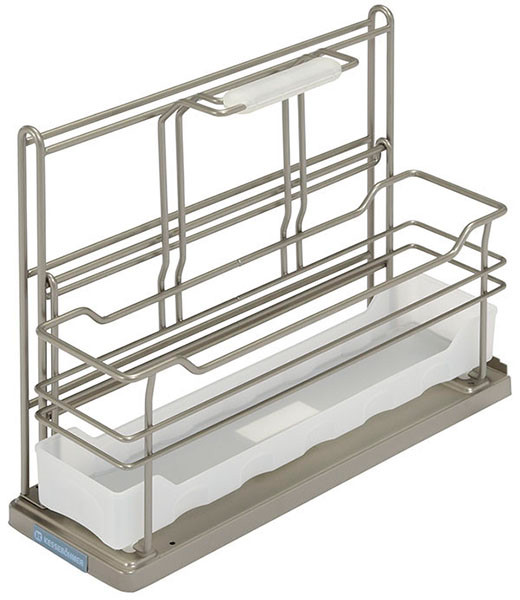 Base Storage Unit Pull-Out, 1 basket, steel, polished chrome, 161 x 495 x 400mm (set includes: base, 1 removable basket with handle, and 4 dividers)