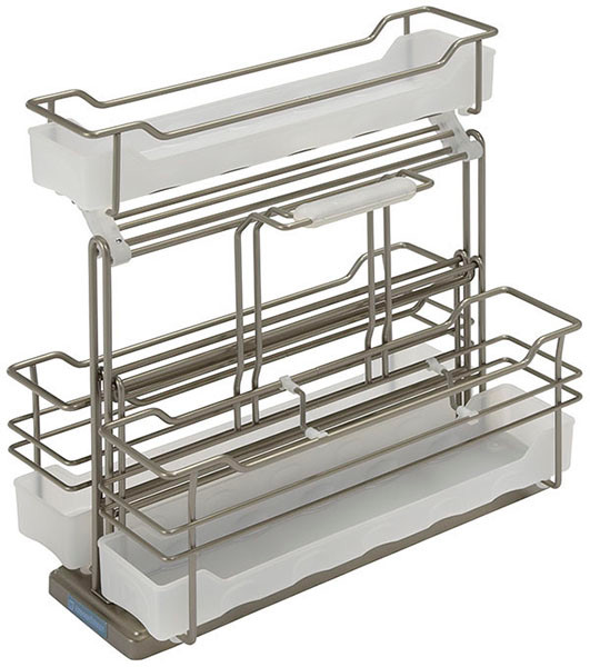 Storage Unit Pull-Out, Portero, Single Basket for mounting on base panel, Champagne