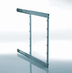 Pull-Out Frame Full Extension, steel, silver, 677, left hand with softstop
