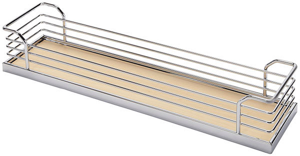 Tray Arena, chrome / maple, 110 x 470 x 88mm