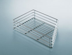 Basket, wire, steel, chrome-plated, right hand, 228 x 467 x 74mm