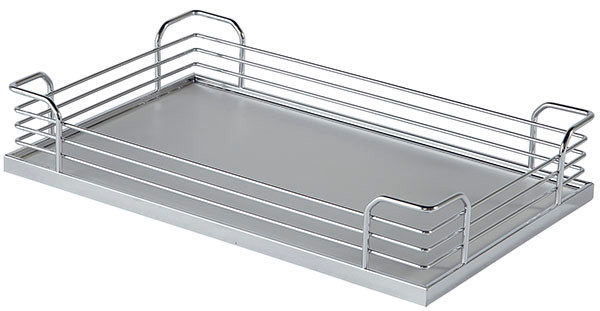 Tray, Arena, steel, chrome / gray, 18 1/2" x 15 3/8" x 3 1/2"