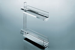 Base Pull-Out 2 tier, steel, chrome-plated, right with softstop